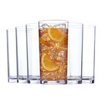 US Acrylic Classic 24 Ounce Premium Quality Plastic Iced Tea Tumblers in Clear | Set of 6 Drinking Cups | Reusable, BPA-Free, Made in The USA, Top-Rack Dishwasher Safe