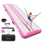 HMTAOLIFE Gymnastics Mat Air Tumble Track, 6.6/10/13/16/20ft Inflatable Training Mat for Kids, Gymnastics Air Mat Tumble Track with Air Pump for Home/Water Fun/Gym/Yoga/Training/Cheerleading