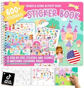 Sticker Books for Toddlers 2-4 Years - Toddler Sticker Book Preschool Learning Activities, Kids Stickers Ages 2-4, Quiet Books for Toddlers 3-5, Kids Travel Activities, Educational Toddler Girl Gifts