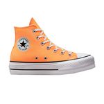 Converse Women's Chuck Taylor All Star Lift Platform Denim Fashion Sneakers, Peach Beam/Black/White, 10