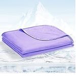 Avoalre Cooling Blanket Bamboo Blankets Arc-Chill Cool Fiber(Q-MAX>0.4) Summer Blanket with Double-sided Design Absorb Heat Soft Lightweight Cool Bed Blanket Queen Size (Purple, 150x200cm)