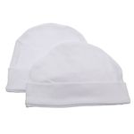 Soft Touch Newborn 2 Pack Baby Beanie Hat Newborn Boys Girls Unisex Colour Choice 100% Cotton See othere Listings for Premature and 0-3 Months (White Newborn)