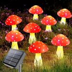 Mushroom Solar Lights | Set of 6 Solar Mushroom Garden Lights | Solar Powered Mushroom Stake Lights | Solar Mushroom Lights Outdoor Garden | Solar Powered Mushroom Led Lights | Led String Stake Lamp