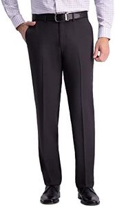 Haggar Pantalon habillé à l'avant Plat et Confortable de qualité supérieure, Charbon, 42 W/ 32 L Homme