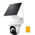Reolink 4G LTE Cellular Outdoor Security Camera + 32GB SD Card, No WiFi Security Camera Outdoor Wireless Go PT Plus+Solar Panel, 3K HD Color Night Vision, Person/Vehicle/Animal Detection, 2-Way Audio