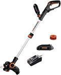 WORX WG163.8 GT 3.0 20V PowerShare 12" Cordless String Trimmer & Edger, 12in, 1 Battery and Quick Charger Included