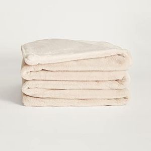 UnHide Lil’ Marsh - Faux Fur Blanket - Durable, Lightweight, Extra Soft Blanket - Machine Washable - Add a Layer of Softness to Any Bed, Couch, or Reading Chair - Beige Bear, Medium (60” x 80”)