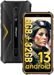 Ulefone Armor X12 Rugged Phones Unlocked, 5.45 inch Screen, Android 13, 6GB + 32GB, 13MP + 8MP Waterproof Camera, 4860mAh Battery, Military Grade Smartphone, Face ID, NFC, OTG, WiFi - Orange