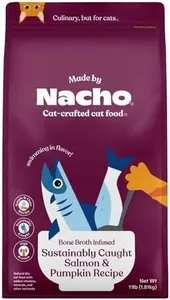 Made by Nacho Bone Broth Infused Dry Cat Kibble - Sustainably Caught Salmon and Pumpkin - Premium Grain-Friendly Cat Food 11b Bag, Limited Ingredients