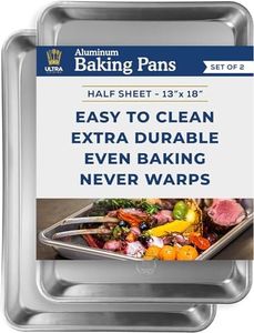 Ultra Cuisine Baking Sheet Pan Set of 2- Professional Bakeware for Roasting, Cooking & More - Food Safe, Warp Resistant, Bake Trays for Oven - Rimmed Half Cookie Sheets for Baking (Aluminum 18 x13")
