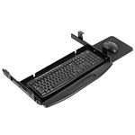 Lilithye Keyboard Tray Under Desk Drawer with Mouse Platform 19.7x7.7inch Under Desk Keyboard Tray Slide Out Ergonomic Metal Keyboard Tray for Home Office Desk (Black New)