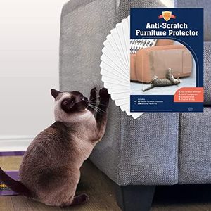 18 Pack XL Anti Cat Scratch Furniture Protector - Couch Protector from Cat Claws w/Twist Pins, Clear, Easy-to-Apply Scratching Deterrent and Shield for Sofa (Not for Leather, Velvet, Microfiber)