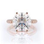 Tishya Gorgeous 4.00 ct. Round Cut Moissanite Diamond Engagement Ring 10k Solid White Gold (Rose Gold, 10)