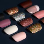 Short Press on Nails, Teenitor 288Pcs Matte Acrylic Short Square Fake Nails Full Cover, Glitter Press-On False Nails