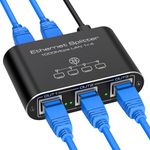 ATLAHET Ethernet Splitter 1 in 4 Out High-Speed 1000Mbps Network Splitter RJ45 LAN Splitter Supports Simultaneous Networking of 4 Devices with Cat6/7/8 Cable Equipped with USB Power Cord