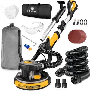 Drywall Sander, 750W Powerful Electric Drywall Sander with Vacuum Attachment, Auto Dust Collection, 7 Variable Speed 900-1800RPM, Dustless Wall Sander with Long Power Cord for Popcorn Ceiling, Drywall