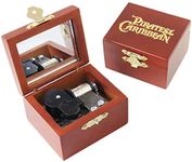 Youtang Music Box Pirates of The Caribbean Carved Wood Wind Up Mechanism Musical Gift with Mirror