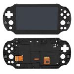 LCD Screen Display Touch Panel Digitizer Assembly with Frame Faceplate Replacement for Sony Playstation PS Vita PSV 2000 Game Console Black