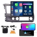 KUNFINE 13.1" Android Radio CarPlay &Android Auto Autoradio Car Navigation Stereo Multimedia Player GPS Touchscreen RDS DSP BT WiFi Headunit Replacement for Honda Civic 2004-2011, if Applicable