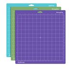 3Pcs Cutting Mat for Cricut, 12”X12” Standardgrip, Lightgrip, Stronggrip Mat, Non-Slip&Durable Replacement Cutting Mat Compatible with Cricut Maker/Explore Air 2/Air/One