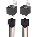 Gebildet JD2914 Car Relay with Harness 24V 40A 5 Pin SPDT Harness Sockets with Color-Labeled Wires for Automotive Truck Van Motorcycle Boat (Pack of 2)