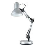 homelife for easy living 35W Swing Poise Hobby Desk Lamp - Tilt/Swivel Head - 35cm Swing Arm - Max. Height 52cm - Weighted Base with Desk Tidy - Inline Switch - L945SV - Strato Silver