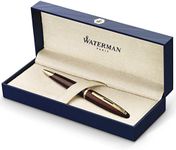 Waterman S0700940 Carène Marine Amber Ballpoint Pen, High-Gloss Black with 23k Gold Clip, Medium Point with Blue Ink Cartridge, Gift Box