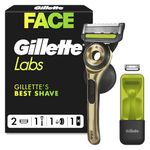 GilletteLabs with Exfoliating Bar, Razor for Men Champion Gold Edition, 1 Handle - 2 Blades, Includes Travel Case for Convenient Storage On The Go and Wall Hanger for Easy Storage in the Bathroom