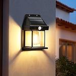 GIGALUMI Solar Wall Lights Outdoor, Dusk to Dawn Motion Sensor Lights Waterproof, 1 Pack Motion Sensor Solar Porch Lights with 3 Modes, for Patio, Garage, Shed