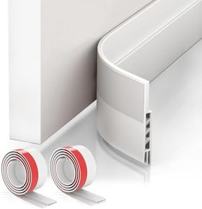 Suptikes 2 Pack Door Draft Stopper，Door Sweep for Exterior & Interior Doors,Door Bottom Seal Dust and Noise Insulation Weather Stripping Draft Guard Insulator, 1.8" W x 37" L,White