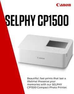 Canon SELPHY CP1500 Photo Printer – Compact Wireless, White