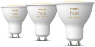 Philips Hue GU10 Smart Lamp, Adjustable Warm to Cool White Light, 3 Pack, Bluetooth Compatible, Voice Control with Alexa, Apple Home and Google Assistant