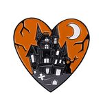 Halloween Pins,Skeleton Boo Castle Enamel Spooky Pumpkin Brooches Lapel Badges Gothic Jewelry Gift for Kids Friends, One-size