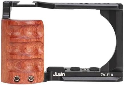 Hersmay ZVE10 Cage pour appareil photo avec poignée latérale en bois pour appareil photo reflex numérique Sony ZV-E10, RSY-AF443