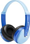 groov e KIDZ Wireless - DJ-Style Bluetooth Headphones for Kids - Over the Ear Headphone with Audio Sharing Port, Adjustable Headband, & 20Hrs Audio Playback - 3.5mm Audio Jack - Blue