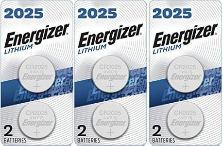 Energizer CR2025 Batteries, 3V Lithium Coin Cell 2025 Watch Battery, (6 Count)