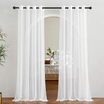 NICETOWN Sheer Curtains Voile Drapes - 84 Inches Length Window Treatment Panels with Eyelet for Living Room (2 Panels, W54 x L84, Off White=Ivory)