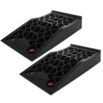 ZUQIAN Car Ramps for Lift Vehicle Maintenance and Jack Support, 2 PCS Portable Low Profile Car Service Ramps 17.2'' x 9.4'' x 3.15'', Heavy Duty Truck Vehicle Ramps 4 Ton for Garage