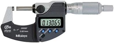 Mitutoyo 293-340 Digimatic Outside Micrometer, 0-1" Range, 0.00005"/0.001mm Resolution, IP65, No Output, with Ratchet