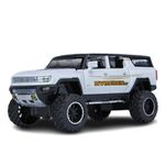 FEXXA Exclusive Alloy Metal Pull Back Die-cast Car Model with Sound Light Mini Auto Toy for Kids Metal Model Toy Car with Sound and Light [New Model] (1.24 Scale Big Hummer EV-White)