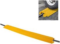 Pyle Durable Cable Protection Ramp Cover Supports 11000lbs Single Channel Heavy Duty Hose&Cord Track Floor Protection,39.4”x5.11”x0.78” Cable Concealer for Indoor Outdoor-Pyle PCBLCO101 Yellow/Single