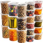 Deli Food Containers with Lids - (48 Sets) 24-32 Oz Quart Size & 24-16 Oz Pint Size Airtight Food Storage Takeout Meal Prep Containers with 54 Lids, BPA-Free, Dishwasher, Microwave Safe