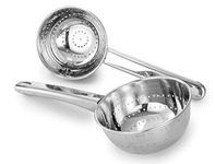 Expresso Stainless Steel Handheld Colander, Strainer with Hole Bowl, Size - 1 & 3, Set of 2 Piece