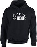 Hippowarehouse Parkour Unisex Hoodie Hooded top (Specific Size Guide in Description) Black