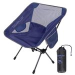 TREKOLOGY YIZI N1 Ultralight Folding Camping Chair - Chaise Camping/Plage Pliante Exterieur - Heavy Duty, Compact & Foldable - Outdoor Chair for Hiking, Camp, Picnic, Lawn, Backpack, Beach - Blue