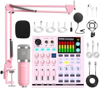 Podcast Equipment Bundle: SN800 Mixer with XLR Mic, Auto Ducking, 16-Level DeNoise, 4000mAh Battery, for Streaming, Singing, Recording, Compatible with PC/Phone/Bluetooth/Instruments