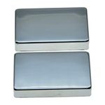 KAISH Set of 2 Sealed Humbucker Guitar Pickup Covers Brass Humbucker Pickup Cover No Holes Chrome