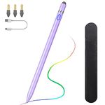 TiMOVO Stylus Pen for iPad, Apple Pencil for 2018-2024 iPad 10/9/8/7/6th Gen, iPad Pro, iPad Air 3/4/5/6th, iPad Mini 6/5 Precise Writing Drawing Palm Rejection Apple Pencil 1st Gen for iPad, Purple