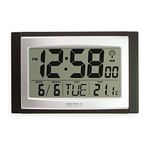 Acctim Wall Desk Clock, Black, Large Display