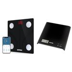 GRIFEMA GA2001 Weighing Scales for Body Weight and Fat, Digital Bathroom Scales, Weight Scales & Salter 1066 BKDR15 Arc Kitchen Scale – Digital Food Weighing Scales For Precise Cooking/Baking